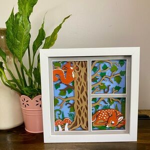 3D Woodland Animals Shadowbox